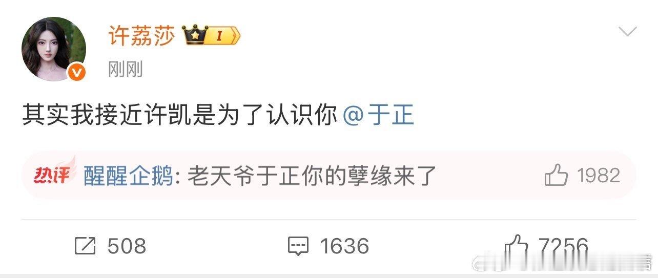 许荔莎接近许凯是为了认识于正我真的笑得不行 于正的孽缘来了 ​许荔莎 我以后缠着