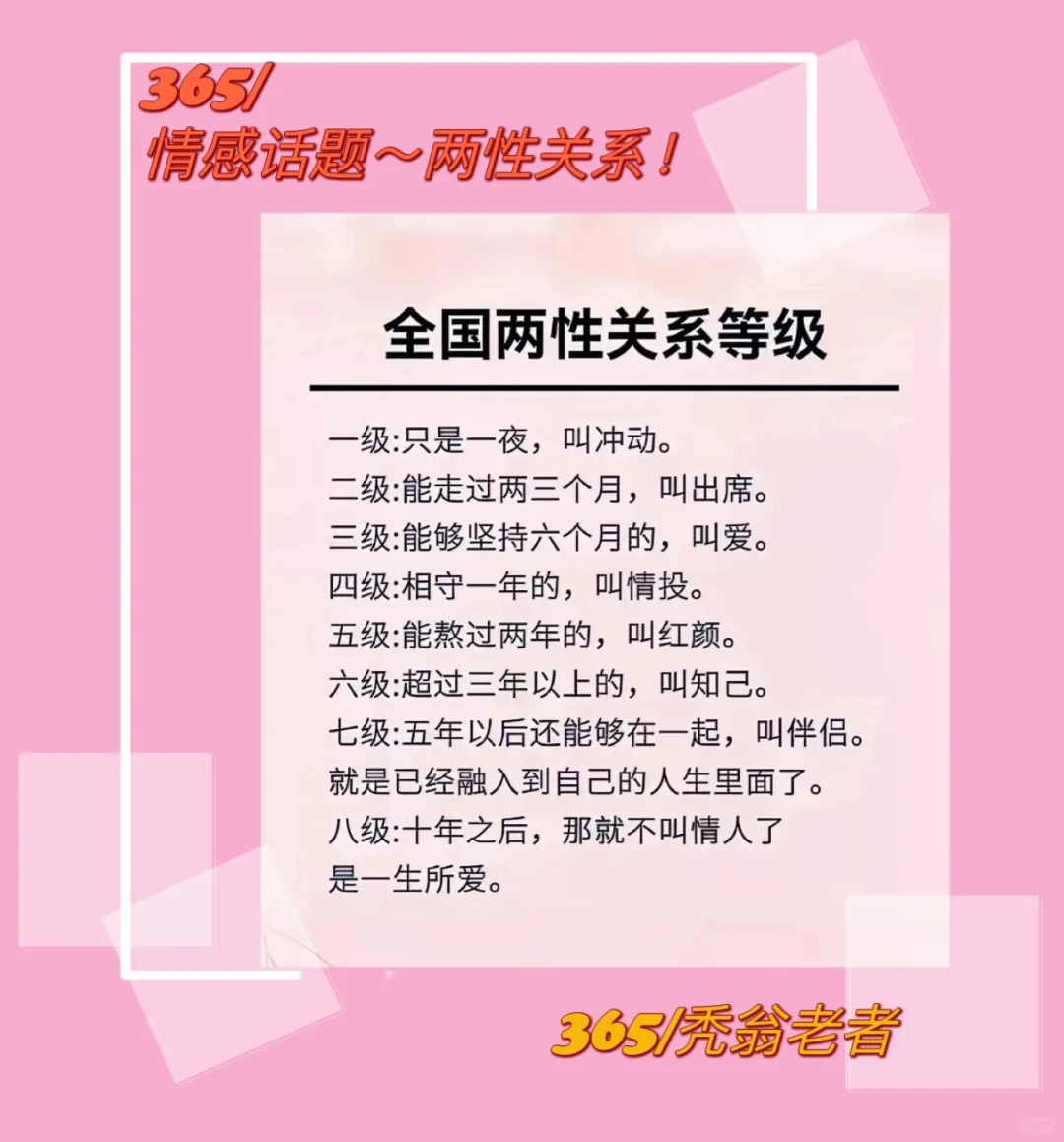 情感话题｜你知道两性关系的等级吗？