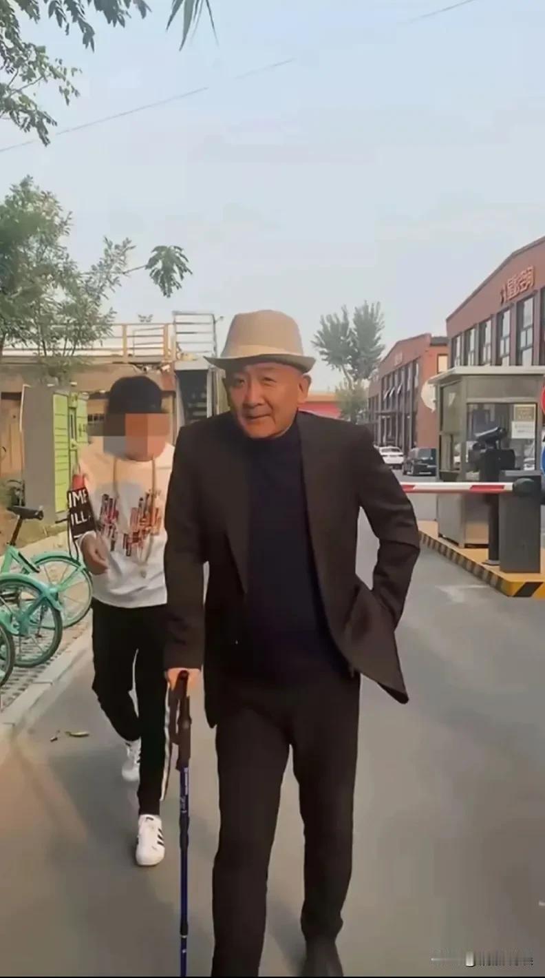 你们还记得他吗？
他也老了啊，走路还要拄拐杖了，在我心里他还年轻着呢！
他曾经是