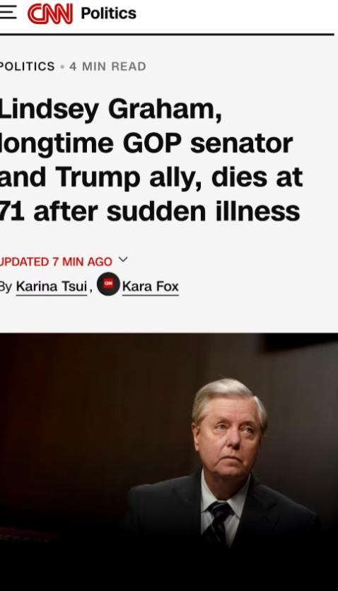 时间线对不上！美鹰派参议员猝死疑点重重……被俄罗斯通缉的美国鹰派参议员林赛·格雷