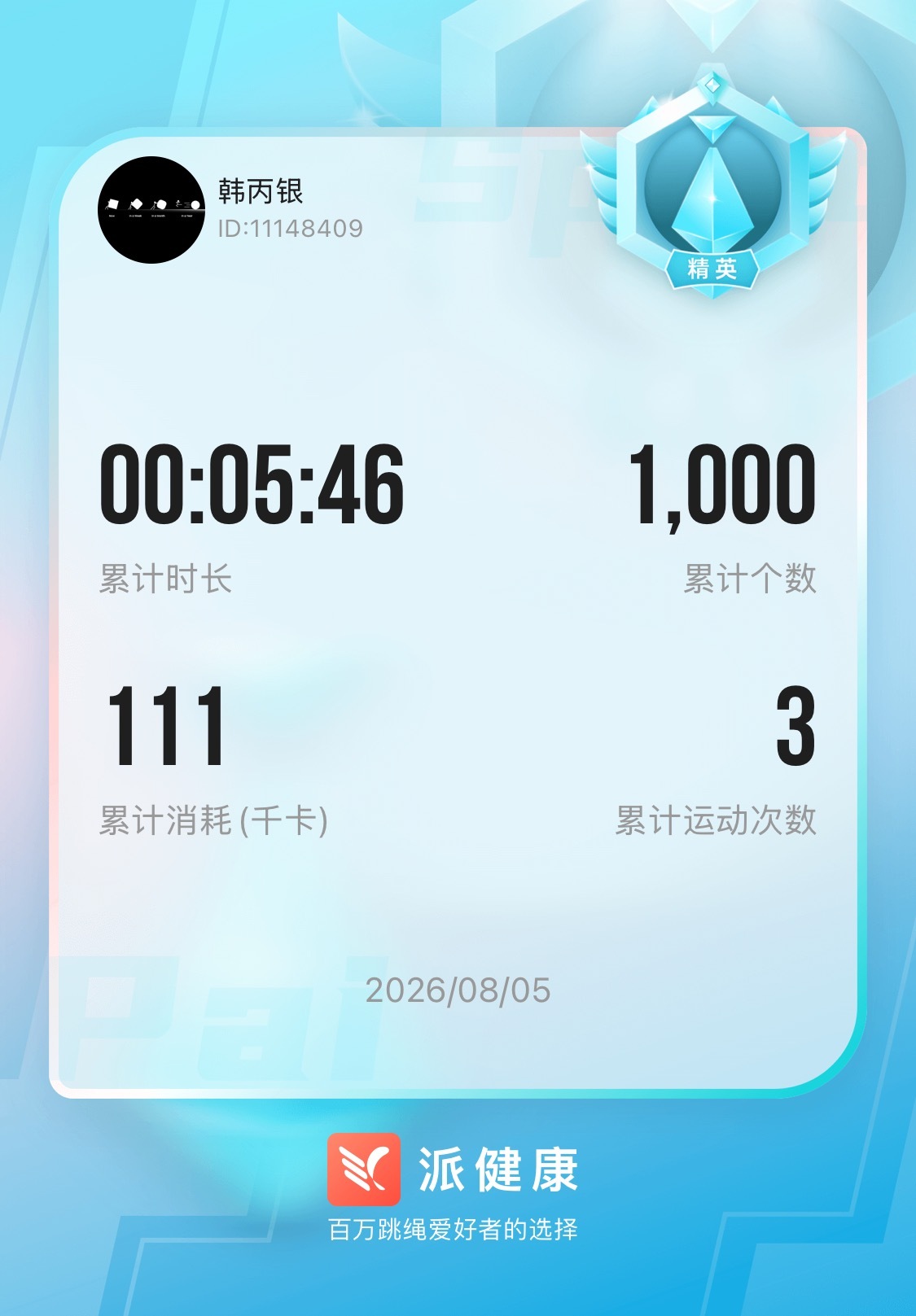 跳绳｜第1769天今日1000个 累计2036501个CrossFit｜第892