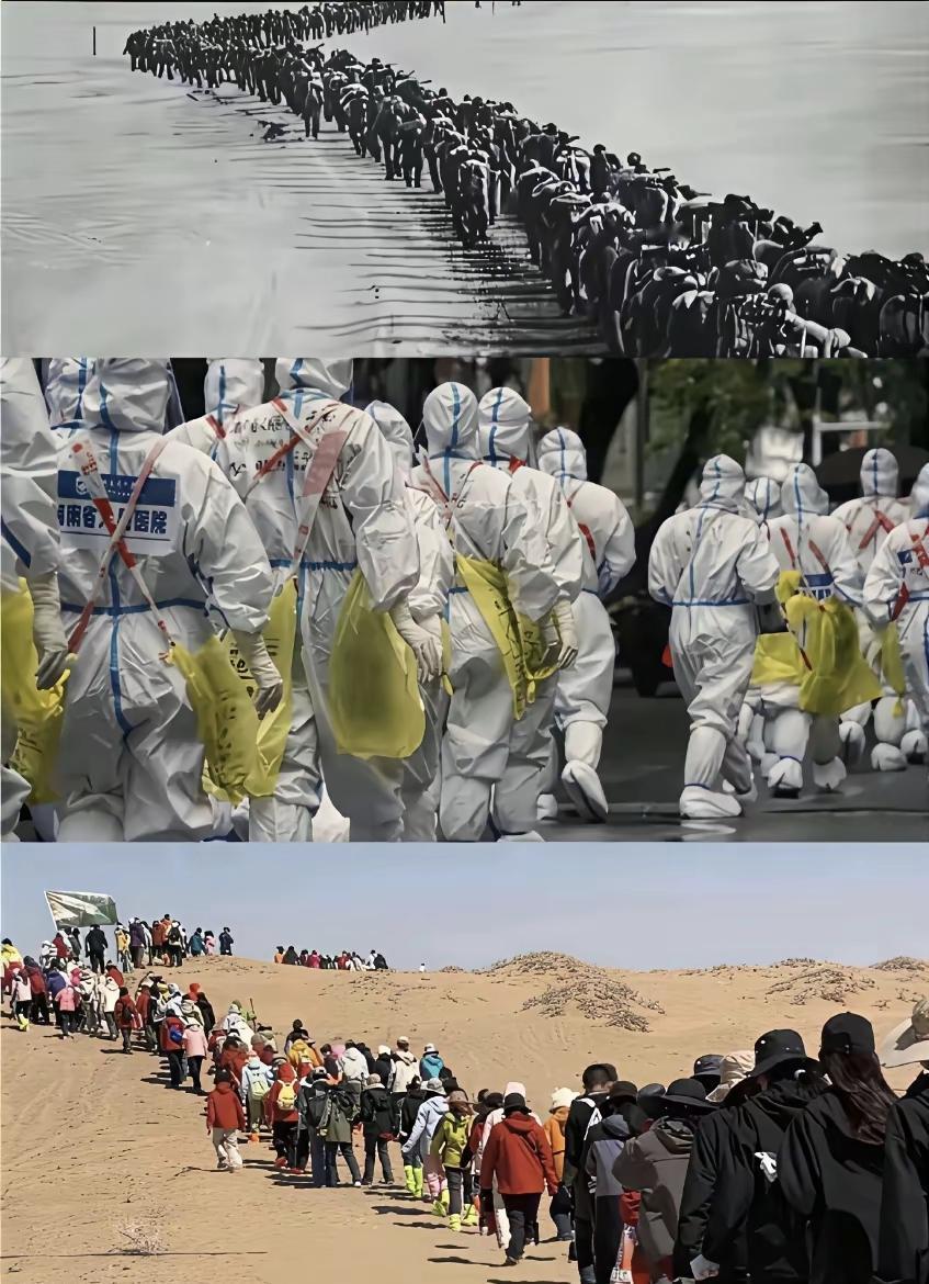 穿越沙漠的队伍，勇敢前行！
历史瞬间，你能记住哪些？