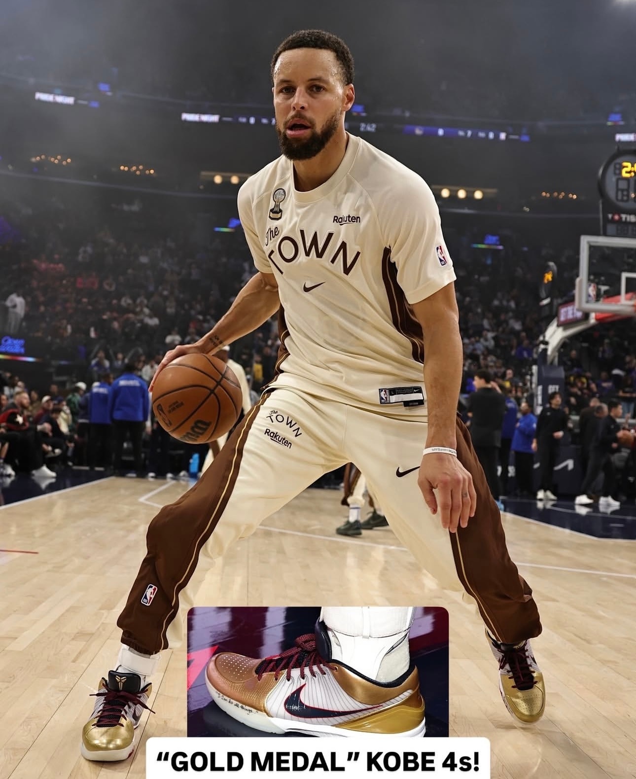 库里对阵快船上脚Kobe 4 Protro “Gold Medal”🏅ZK4的