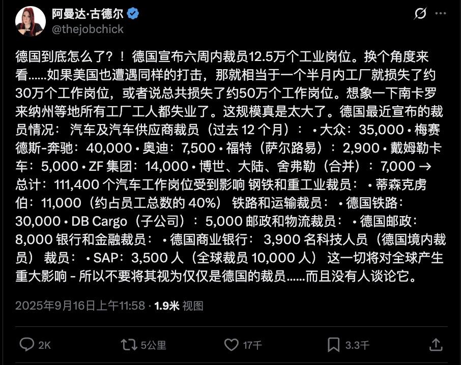 北溪2号被炸后的后劲最终还是来了！高昂的能源价格正在摧毁德国。

作为欧洲工业引