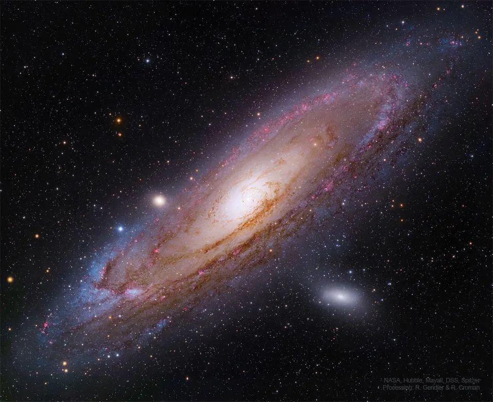 这张仙女座星云的图像，不仅展示了星星们现在的所在位置，也揭示了它们即将到达的地方