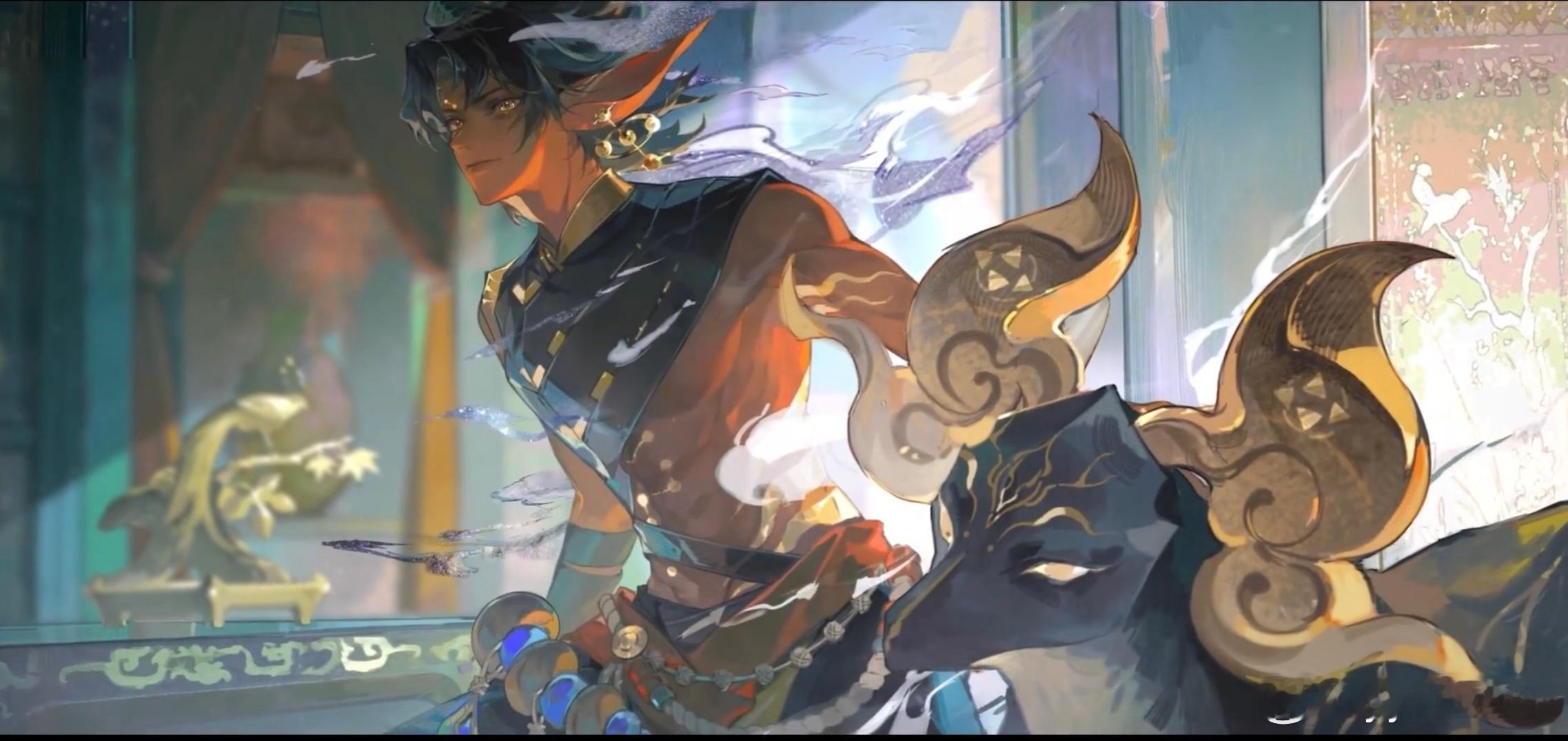 #阴阳师手游[超话]##超话创作官##游园集结令# 鬼金羊真面揭晓羚羊王子来噜[