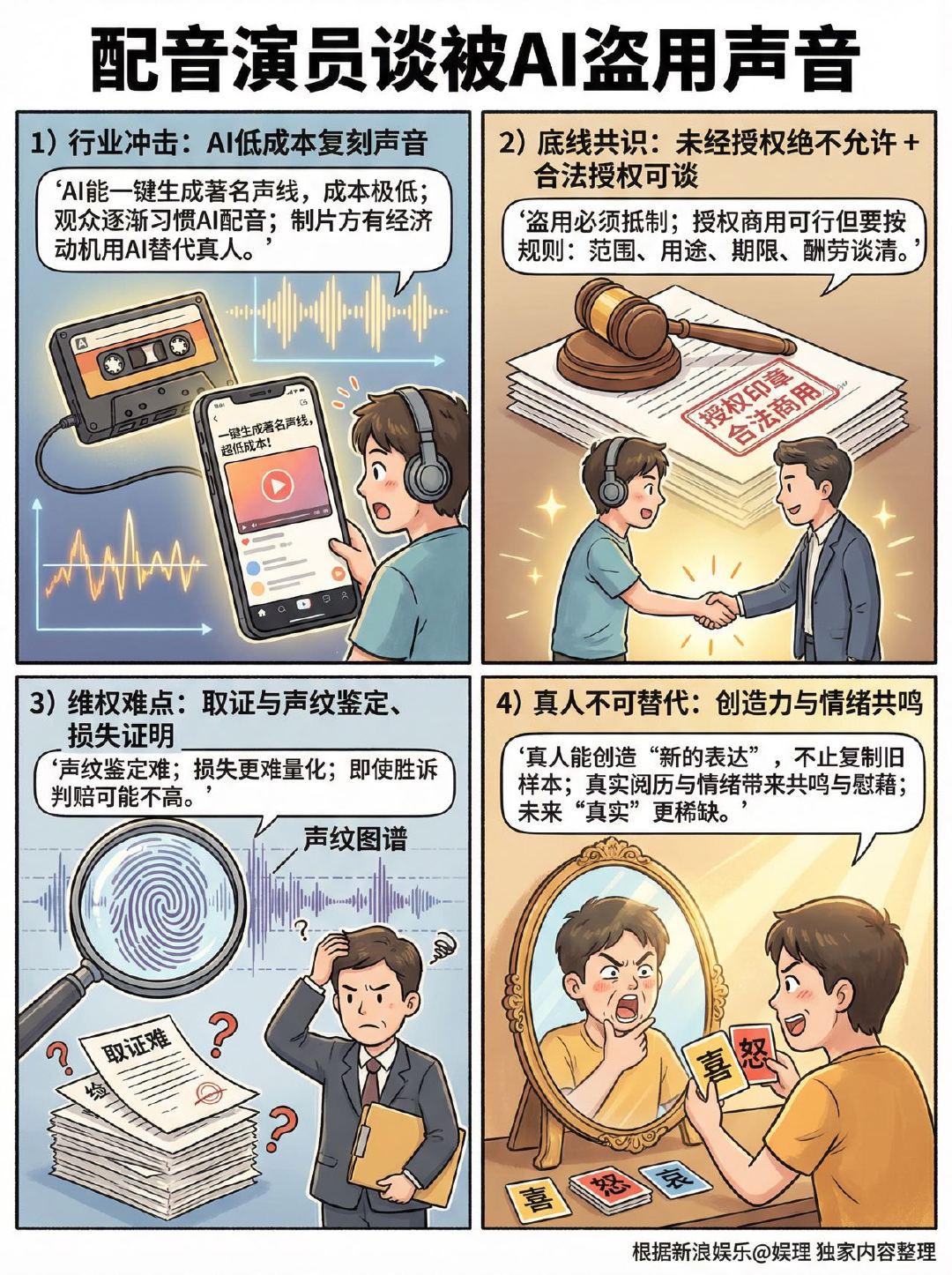 姜广涛回应配音演员被AI偷走声音 著名配音演员苏柏丽认为盗用侵权等行为要坚决抵制