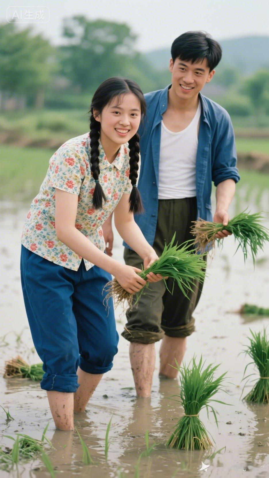 田间劳作，青春洋溢，一起种下希望的种子！🌾💚