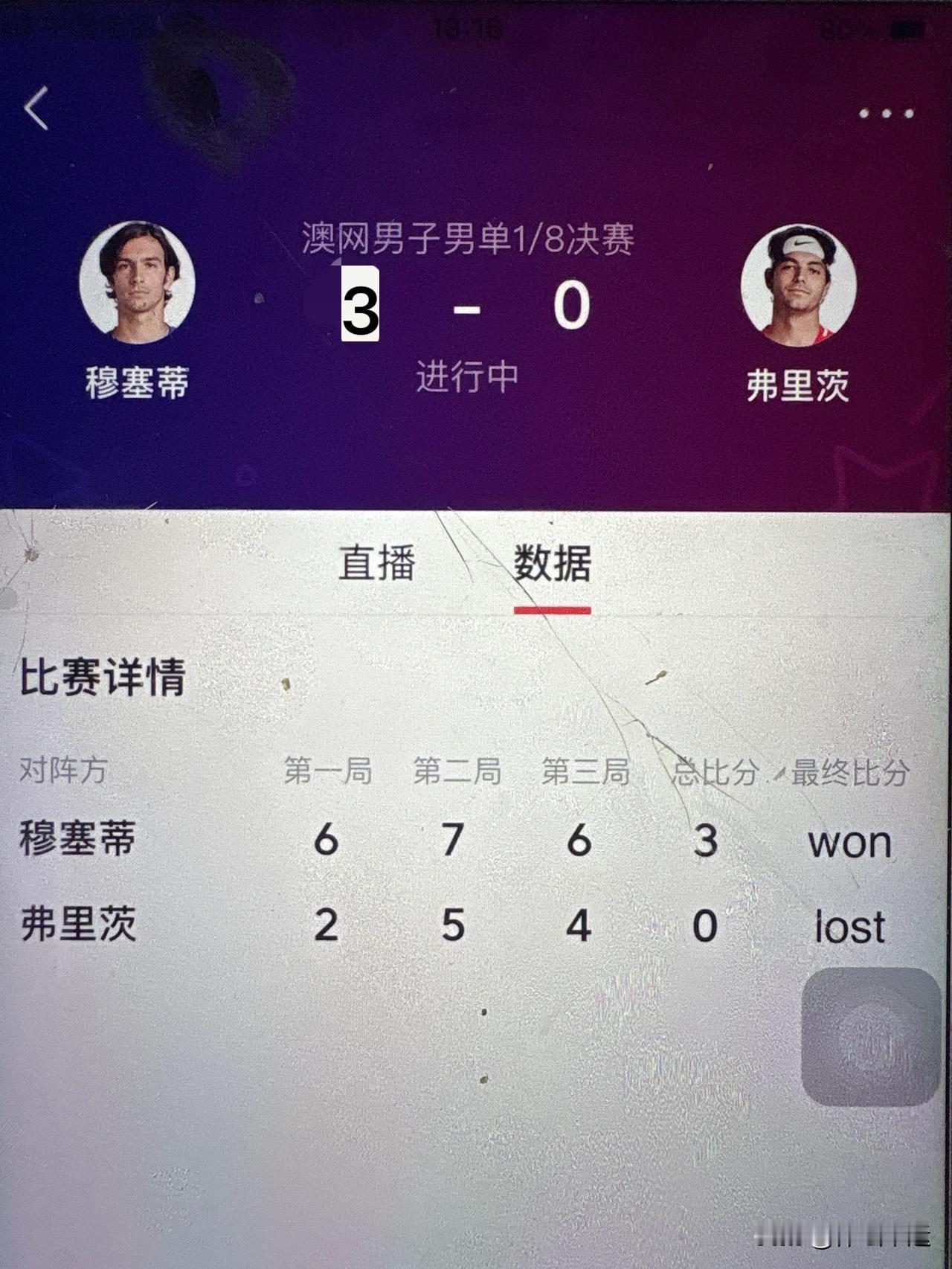 ✅澳网男单第四1/8决赛战报🆕⬇️⬇️

2️⃣5号种子意大利穆塞蒂6-2、7