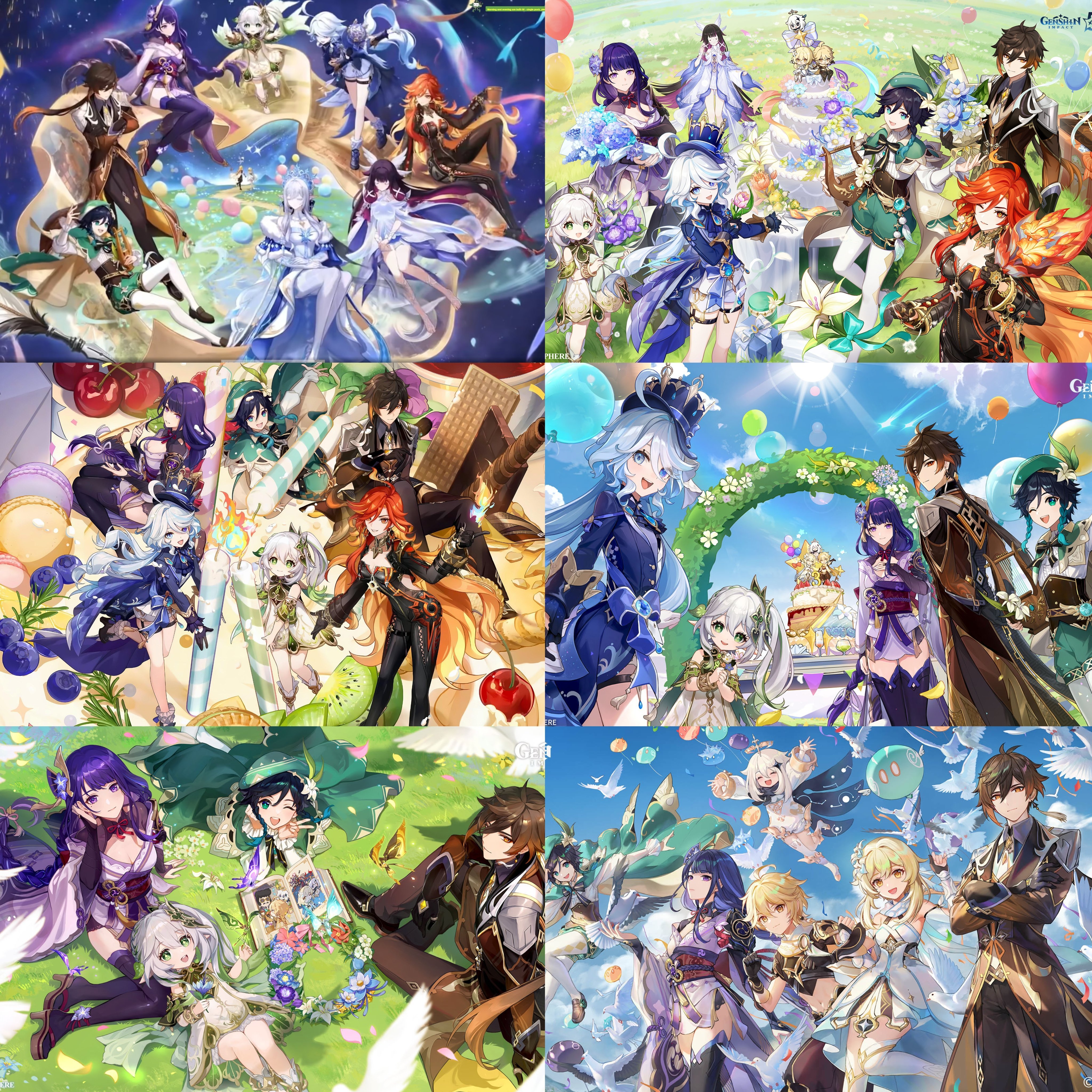 目前原神的所有周年纪念贺图合集 原神原神6周年 ​​​