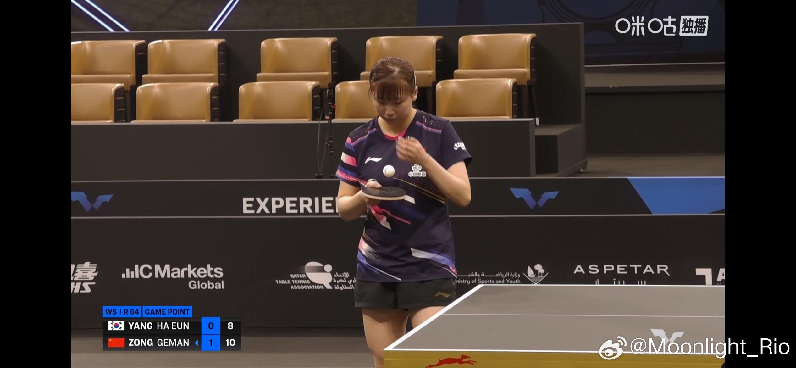 WTT球星挑战赛多哈站2026 女单1/32决赛：🇨🇳纵歌曼3比0梁夏银🇰