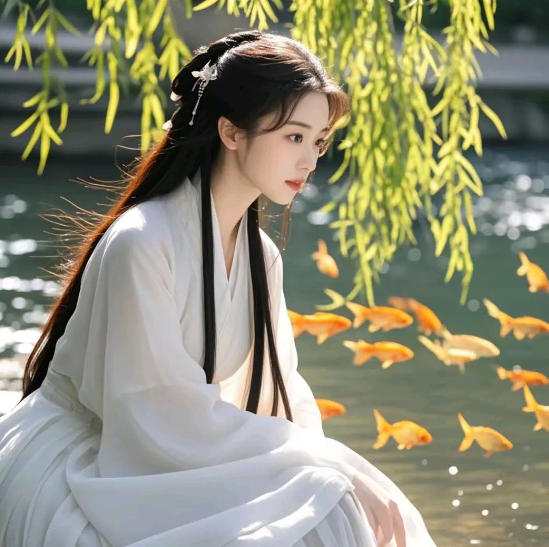 《河畔》

清风徐至水波悠，
河畔垂杨映碧流。 
白鹭翩飞寻旧梦，
红莲绽放展娇