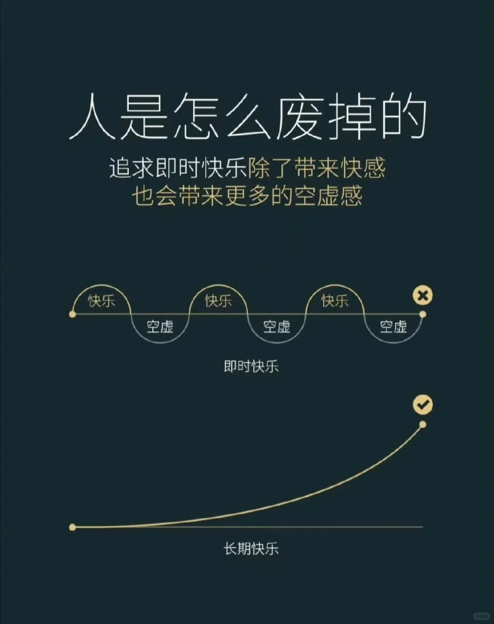 人是怎么废掉的 即时快乐 然后空虚 然后永远逃不出这个怪圈 而长期的快...
