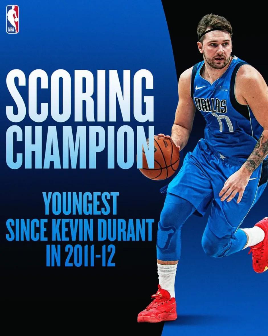 NBA官方：12年内最年轻的得分王——卢卡-东契奇！
东契奇本赛季常规赛场均得分