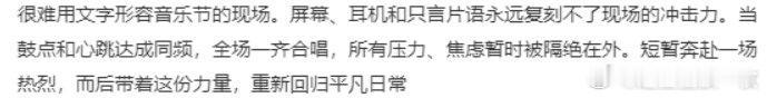 很难用文字形容音乐节的现场隔着屏幕和耳机，永远体会不到音乐节独有的氛围感。当节拍