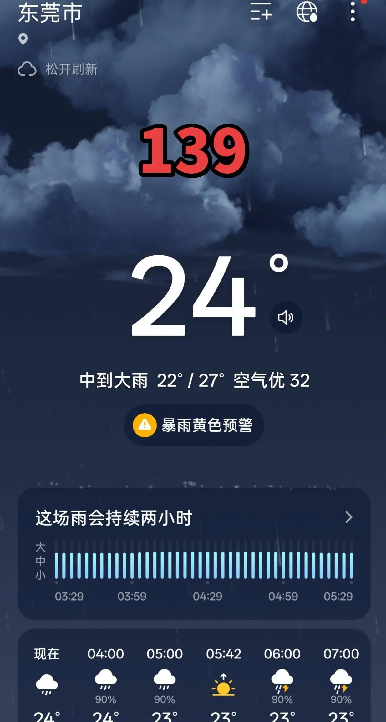 🌧️凌晨三点被雨声炸醒！139分贝的暴雨谁顶得住？黄色预警+两小时连击⚡