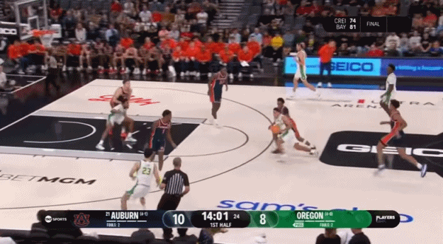 终于"投"进了！林葳命中NCAA生涯第2球 此前18中1仅上篮成功1次