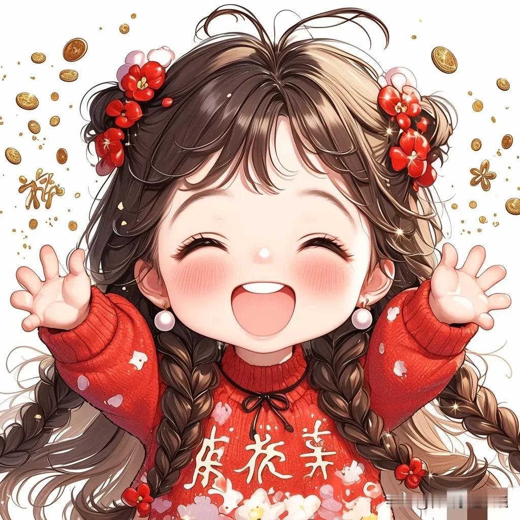 宝子们🥰，新年转运必备！

这款喜庆吉祥招财进宝可爱头像萌翻啦。画面里，一只圆