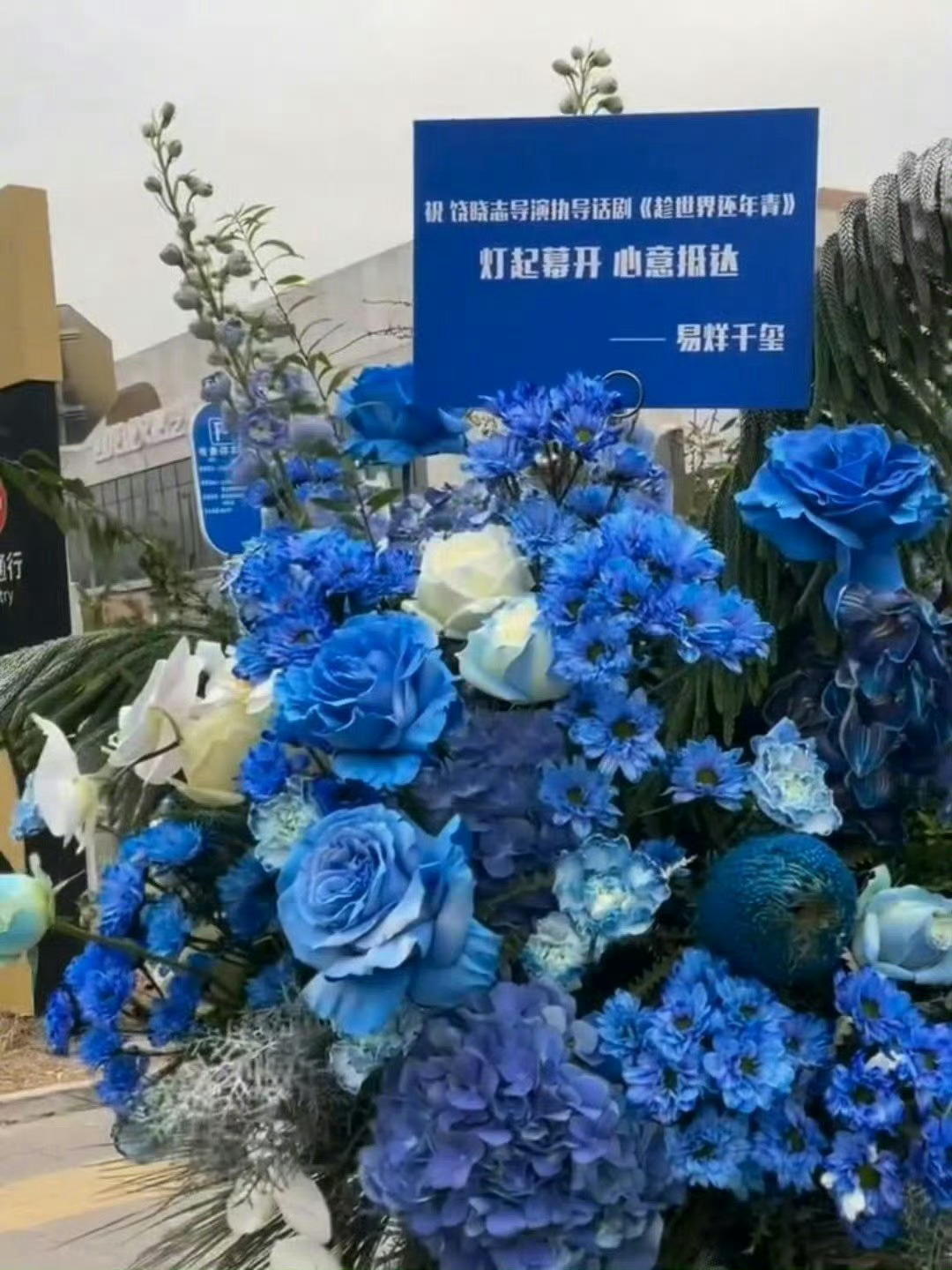 易烊千玺给王俊凯送花篮了两位关系特别好呀！易烊千玺给王俊凯送的花是最大的！友谊长