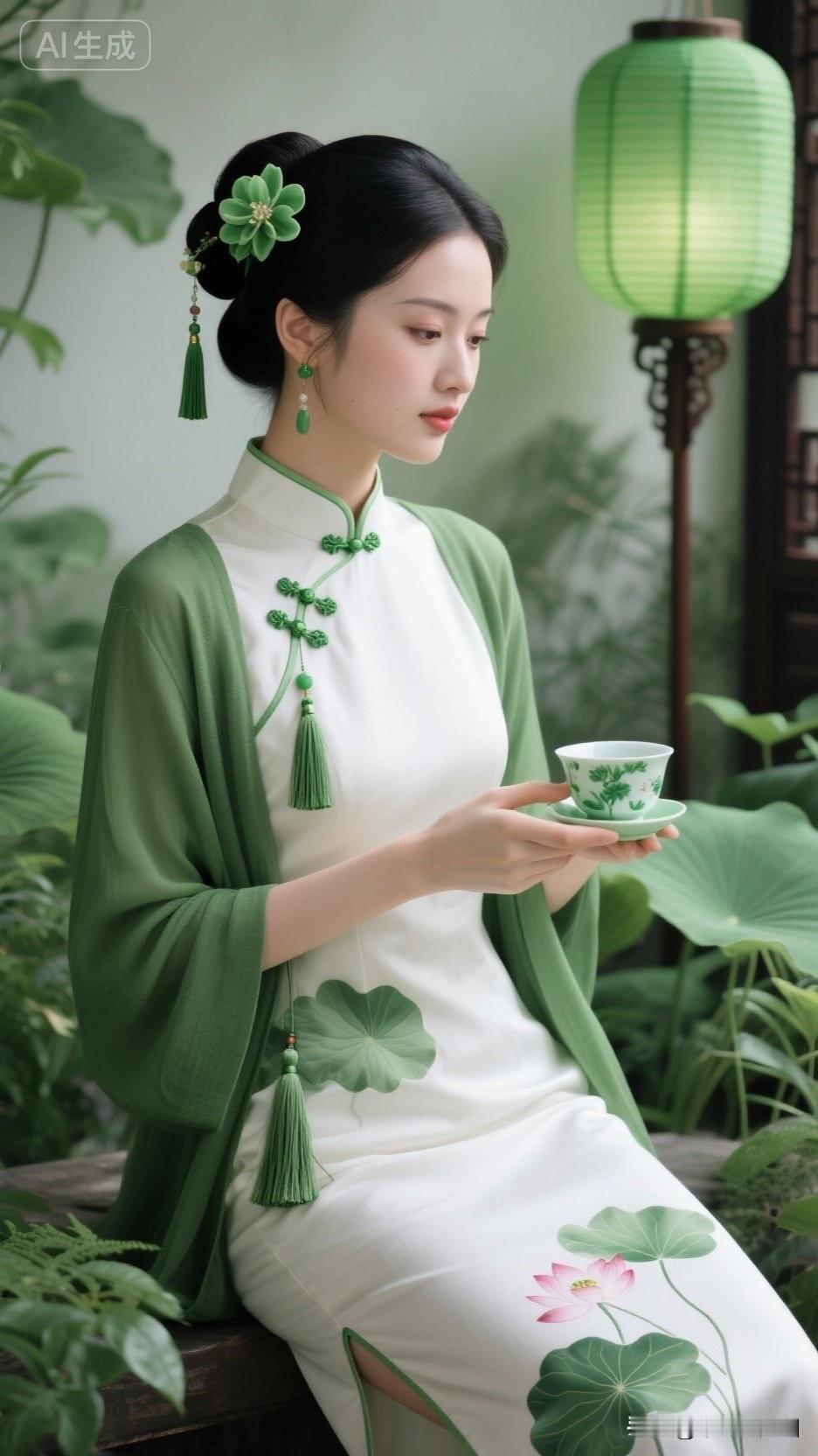 清新雅致的茶艺时光，绿意盎然，恬静悠然。