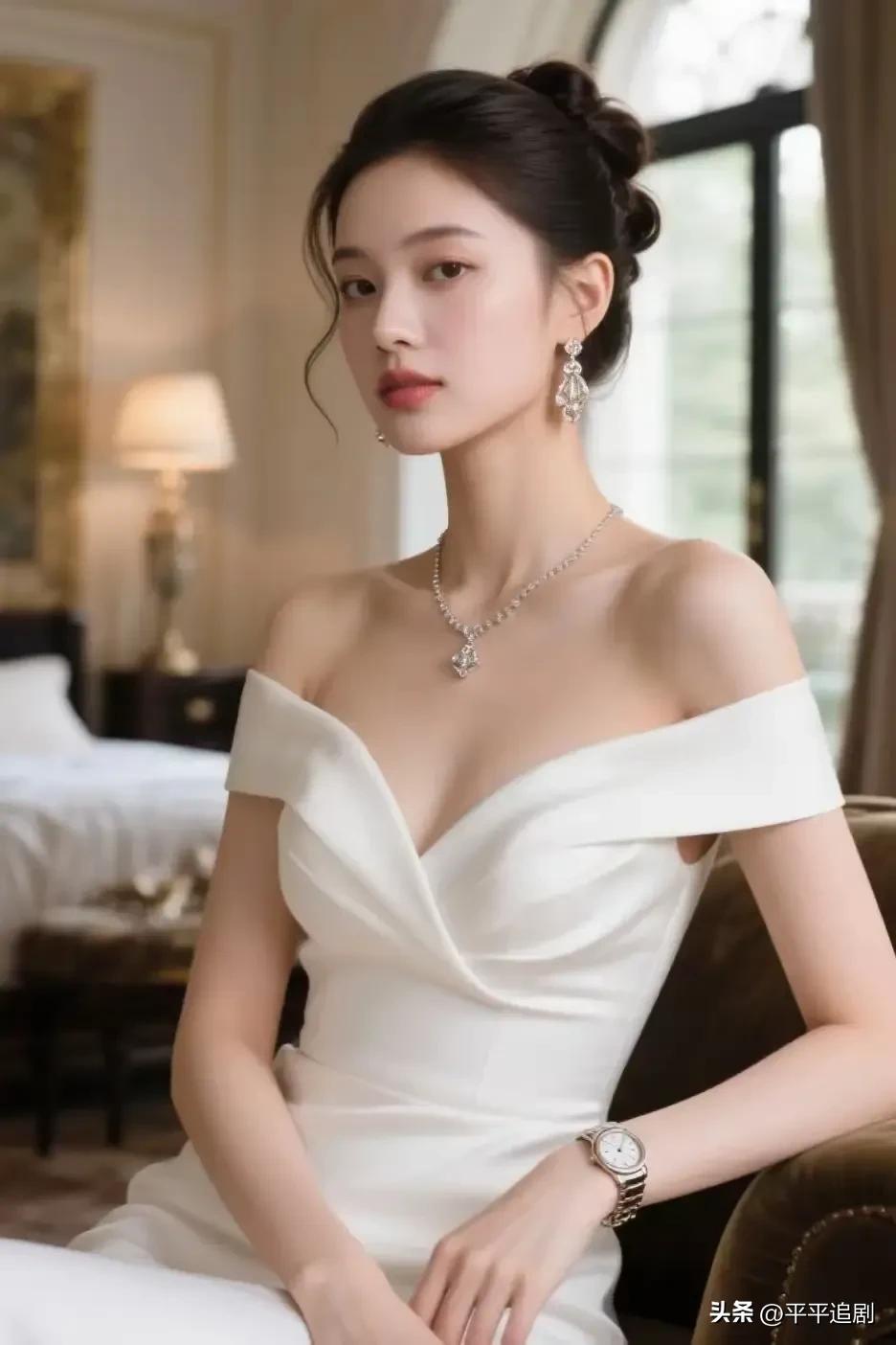 成熟的女人到底是哪里吸引人?
白裙勾勒出优雅轮廓，珠宝与时光交织，在静谧的氛围里