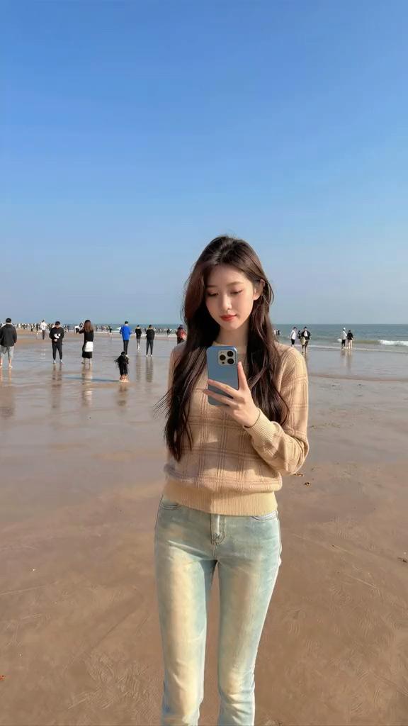 碧海潮生处，美人照影时。