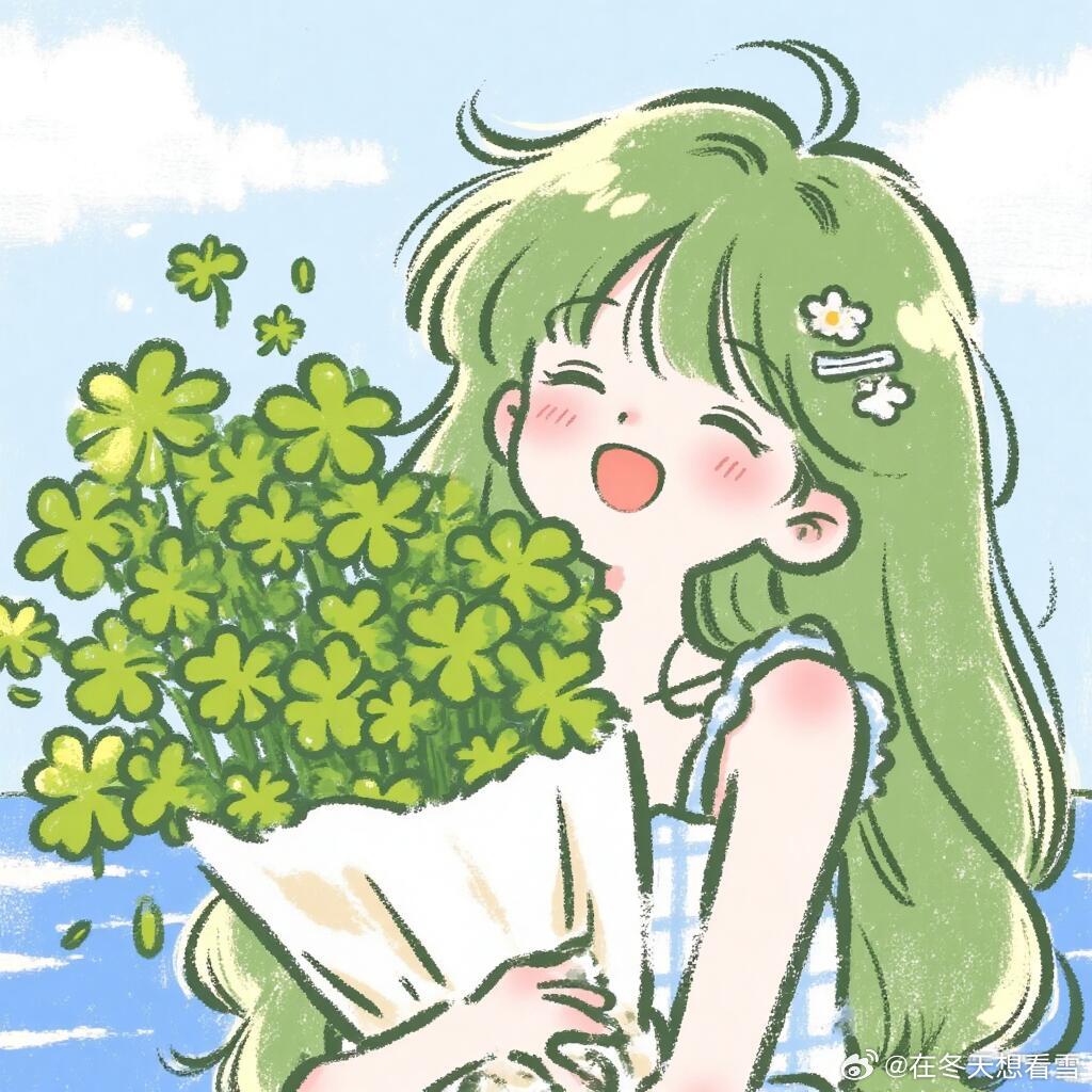 💚爱自己才是上上签绿色头像｜女生头像 ｜卡通头像｜头像分享 