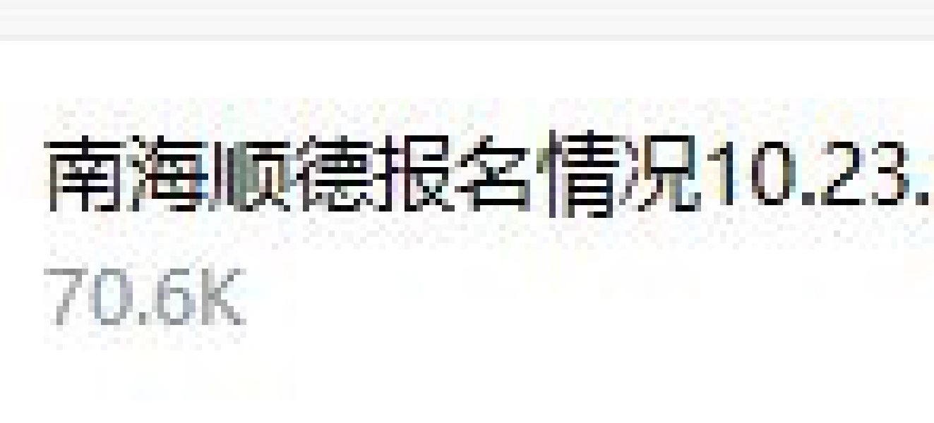 佛山双雄⏏️南海顺德目前只有300人报名🗯️