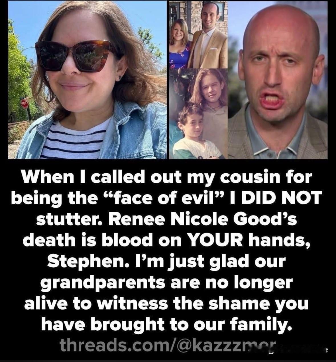 突发新闻：现任白宫副幕僚长斯蒂芬·米勒的表妹艾丽莎·卡斯默，公开发帖称米勒为“邪