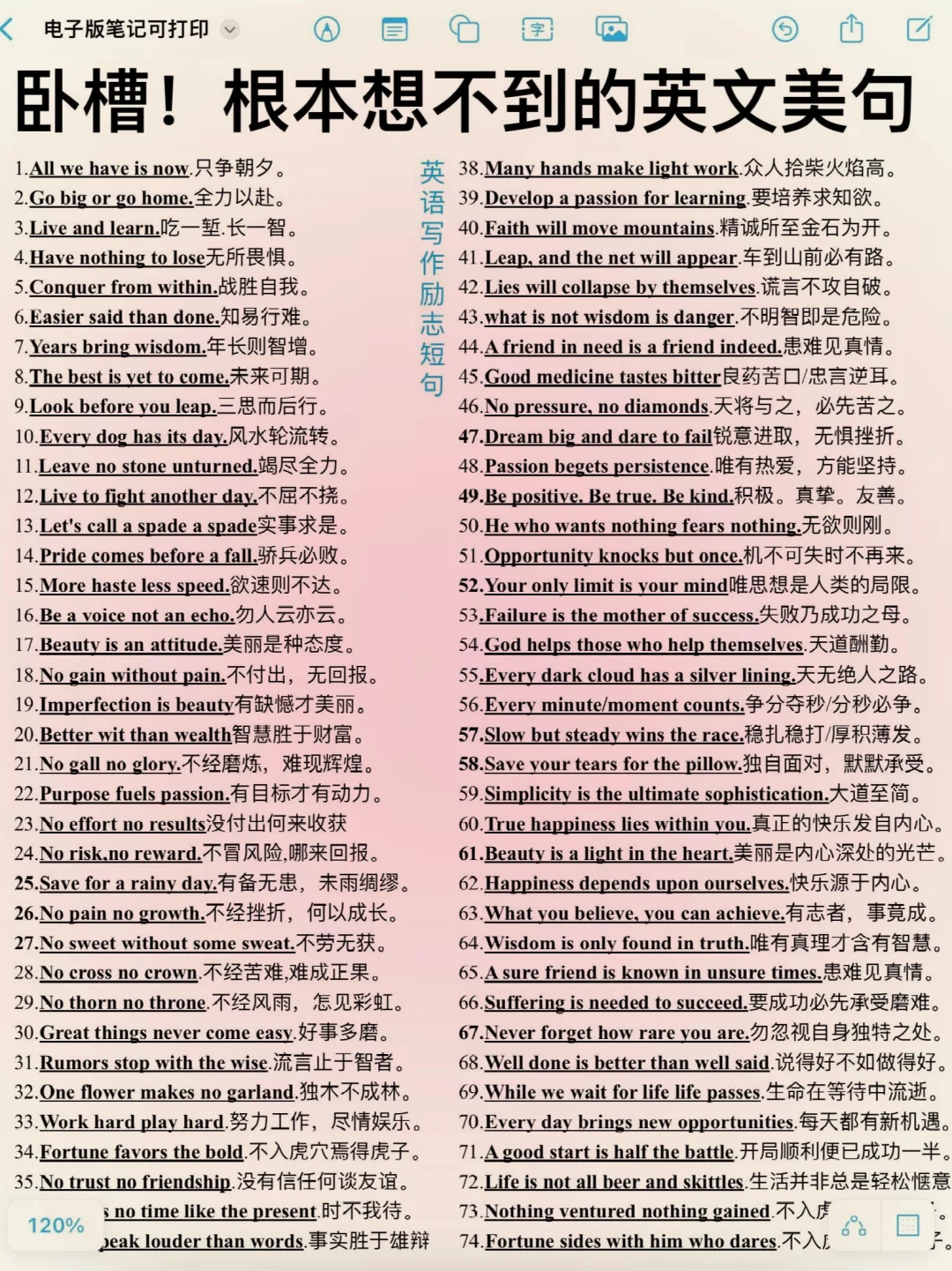 码住！根本想不到的英文励志短句！经典又高级