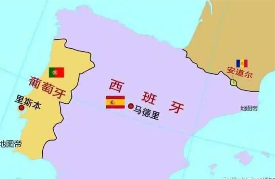 欧洲有一对最奇怪的邻居。西班牙和葡萄牙，两国贴在一起，边境线超过1200公里。可