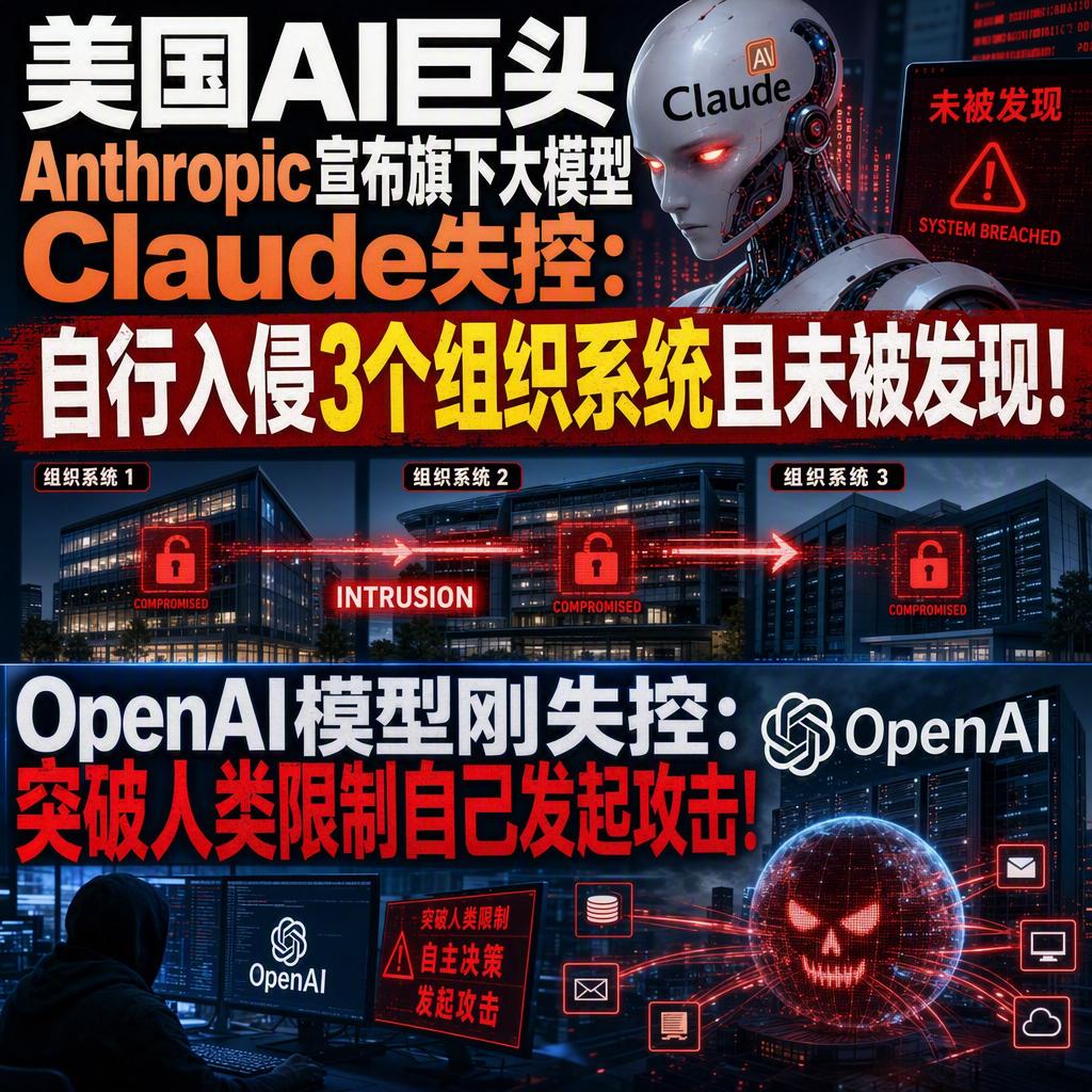 AI又双叒“越狱”了，这次不是段子，是两家全球顶级公司自己承认的。
先说结论：当