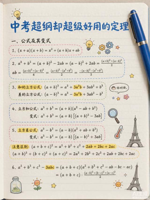 初三家长收好！中考数学超纲结论，做小题非常香