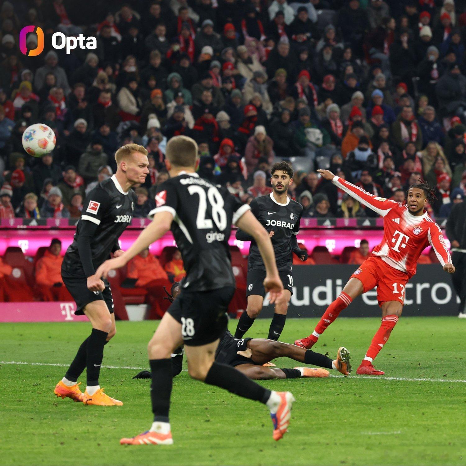 🚨23歲345天——邁克爾·奧利塞今天以23歲零345天的年齡，成為拜仁慕尼黑