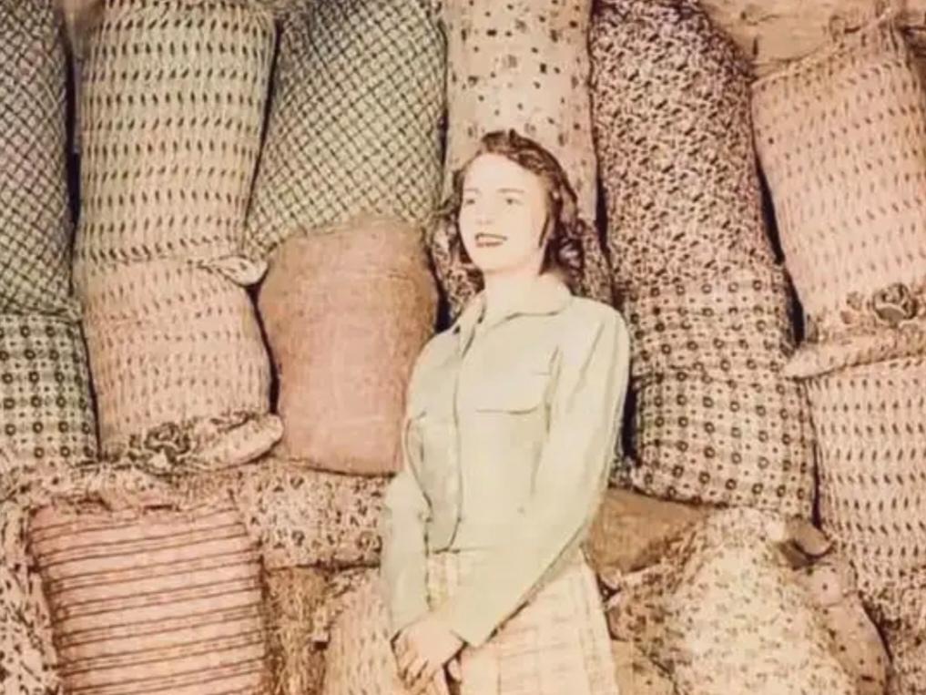 1933年美国遇上了大萧条，家庭主妇再也买不起新衣服了，只能用面粉袋子自己做。普