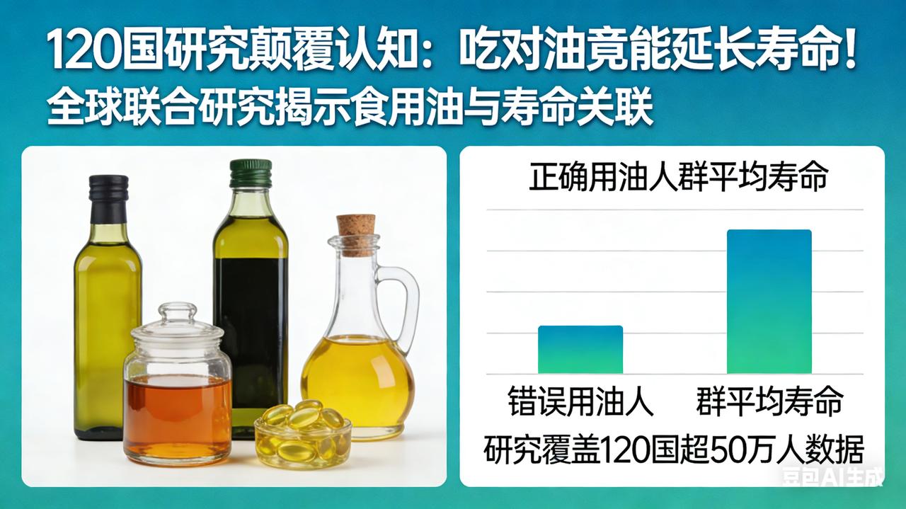120 国研究颠覆认知：吃对油竟能延长寿命！

120国研究：吃得越油寿命越长？