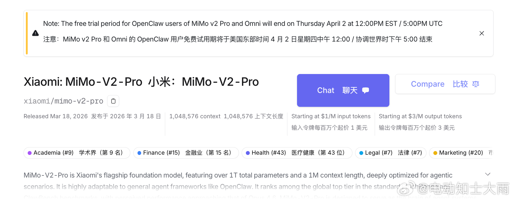好多人发现小米MiMo V2 Pro还能继续用，如果你是用OpenRouter接