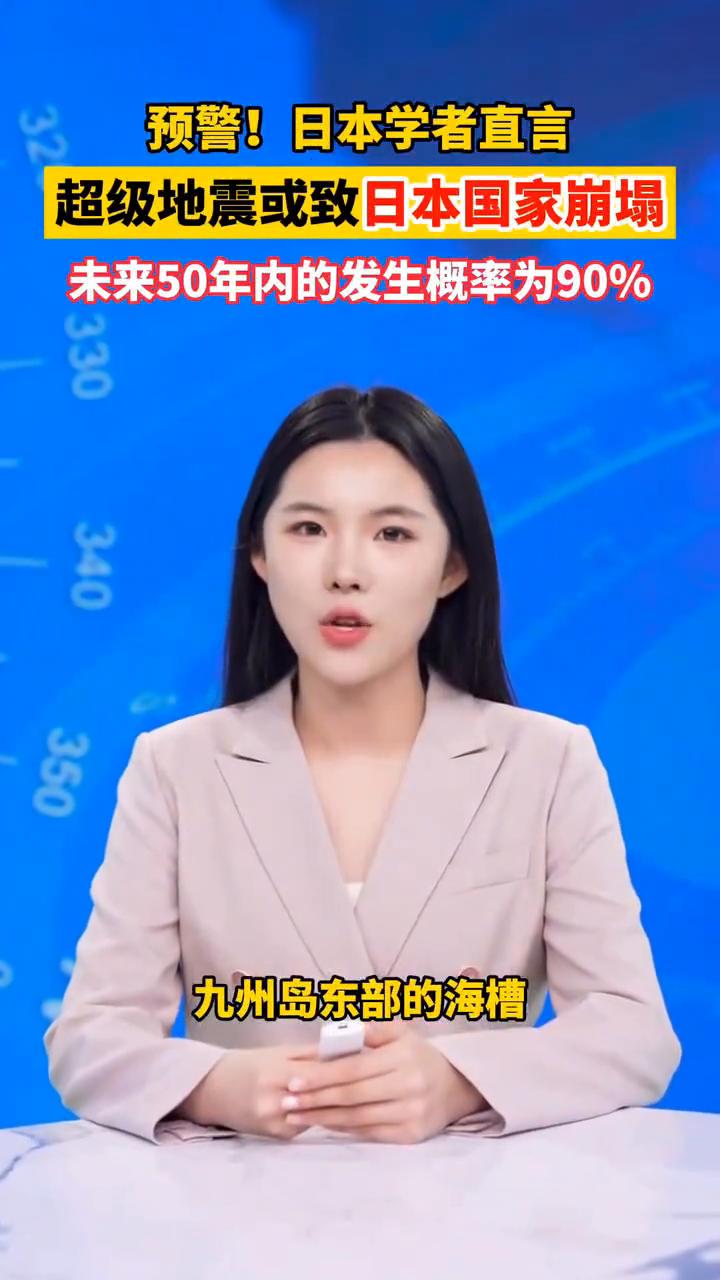 预警！日本学者直言超级地震或致日本国家崩塌，未来50年内的发生概率为90%。
中