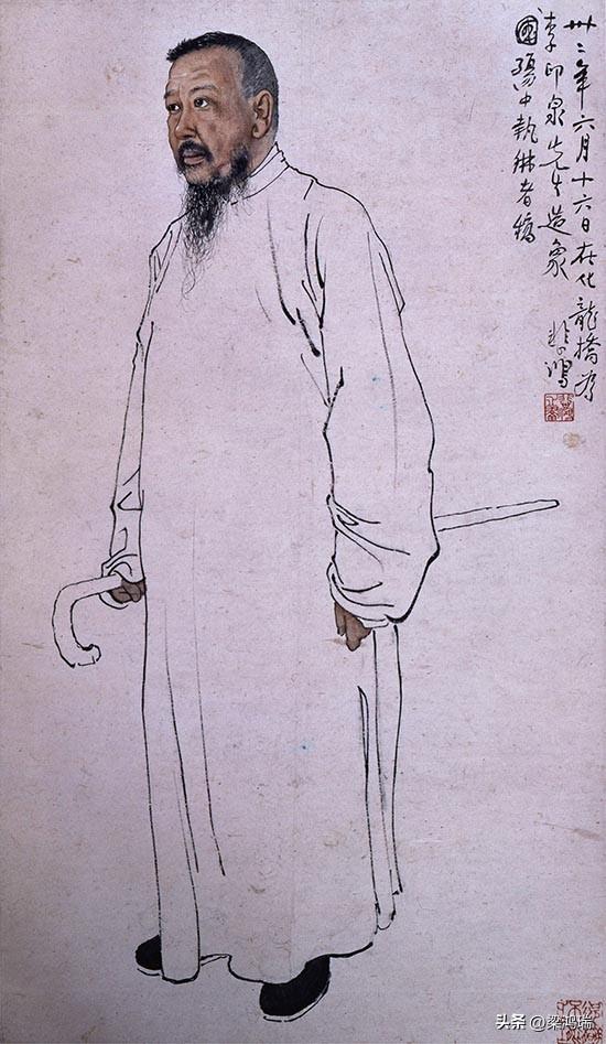 这幅画作是徐悲鸿于1943年创作的《李印泉先生像》（又名《李印泉像》）。 

作