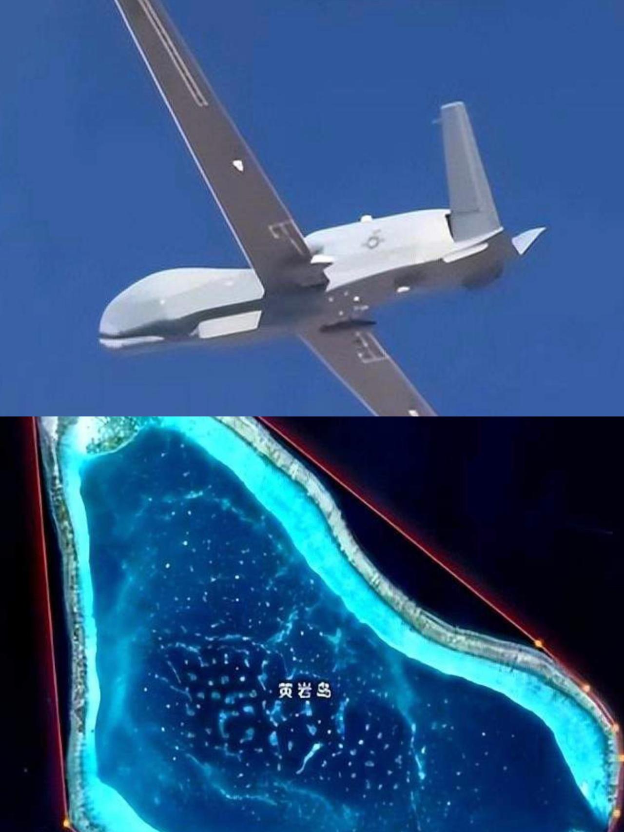 美国无人机刚想凑到黄岩岛瞅两眼，咱这边十分钟就把场面控得死死的！

天上战机、海