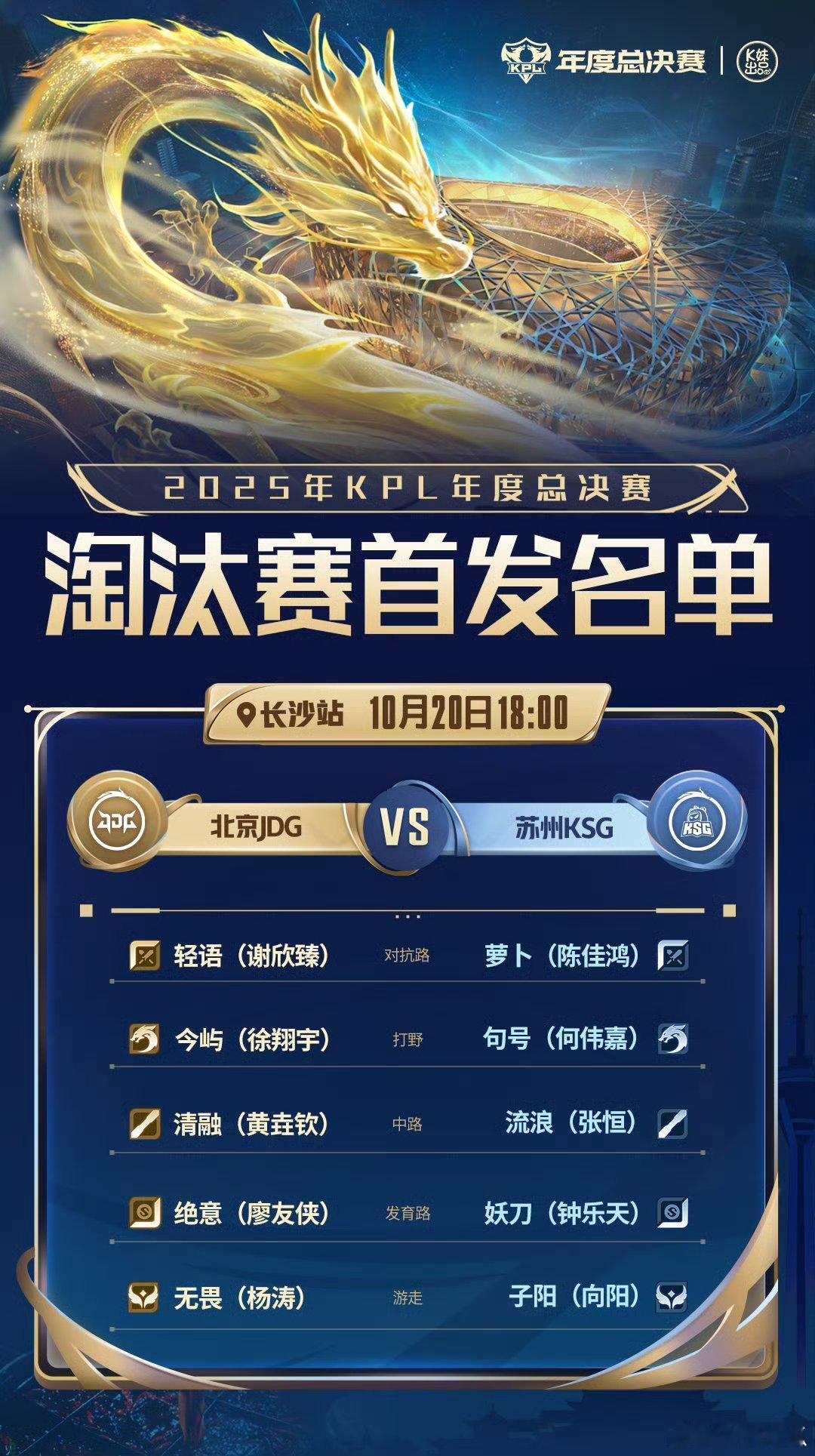 JDG对战KSG｜首发名单评论席：小鹿 雨雨 见月 刺痛 解说席：瓶子 黄超 小