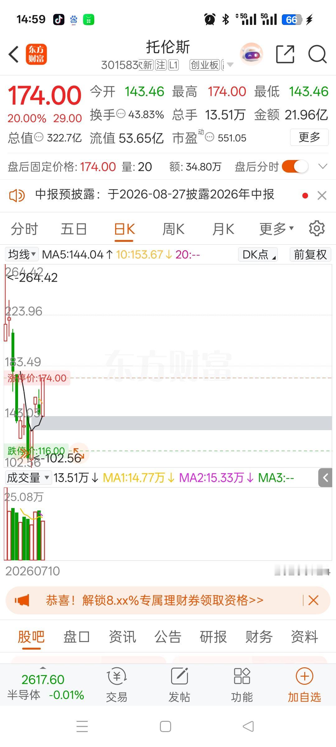 一位股民在股吧里激动万分，高兴得手舞足蹈，直言这次运气堪比中了彩票。

周一在1