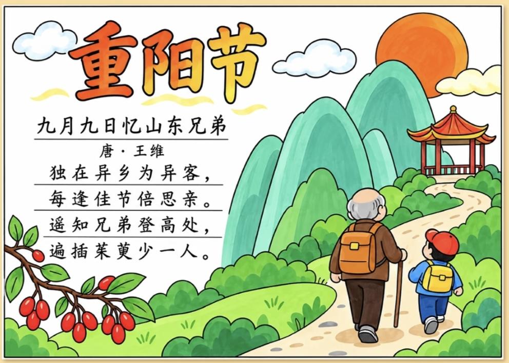 九九重阳节主题手抄报~