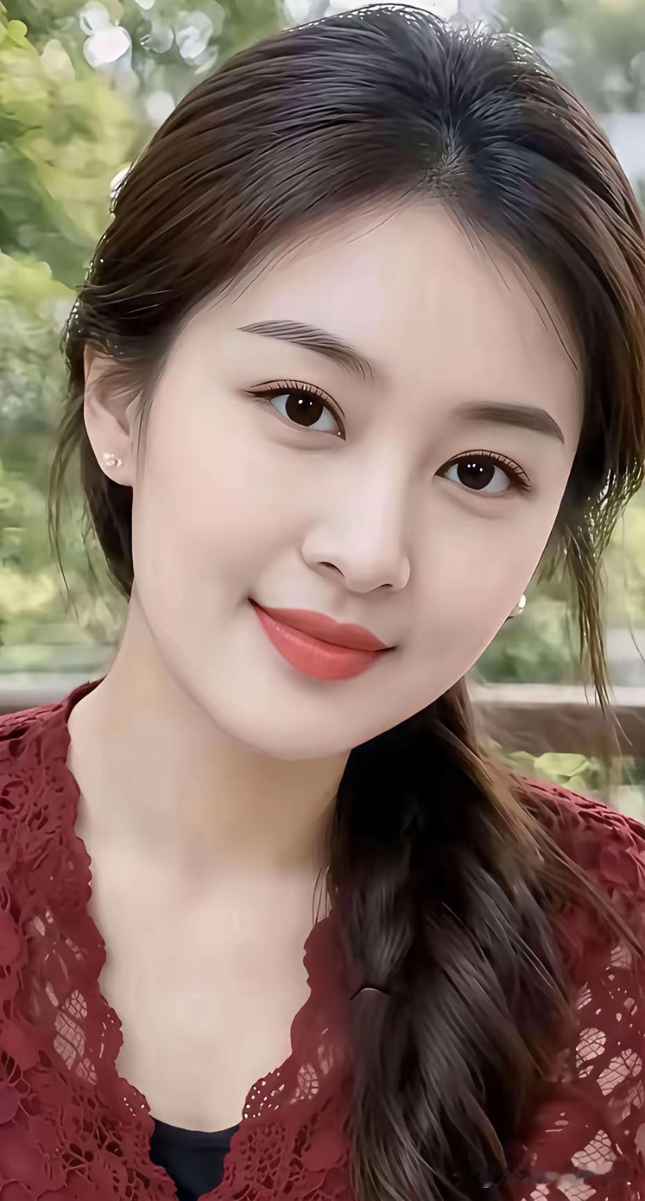 这位美女正在微笑。