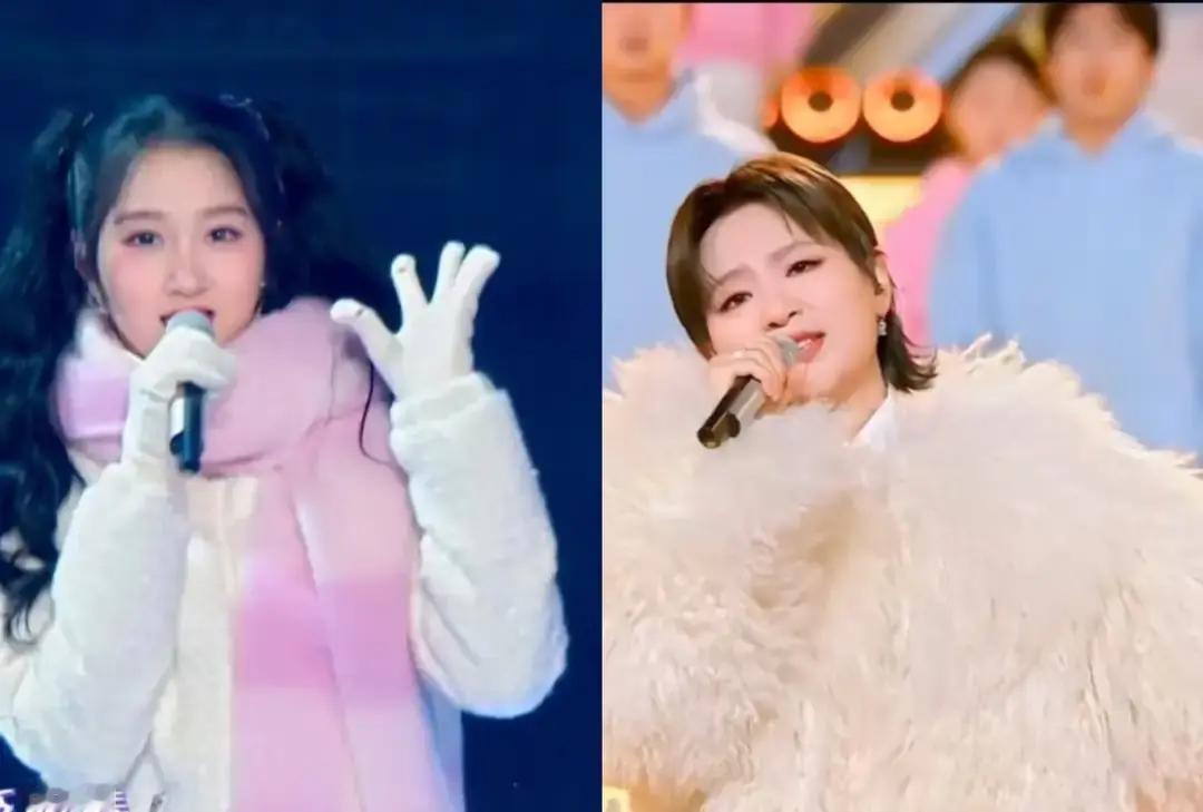 零下15℃登台，明星集体裹成粽子
 
关晓彤从头到脚白成雪人，周笔畅羽绒服里塞麦