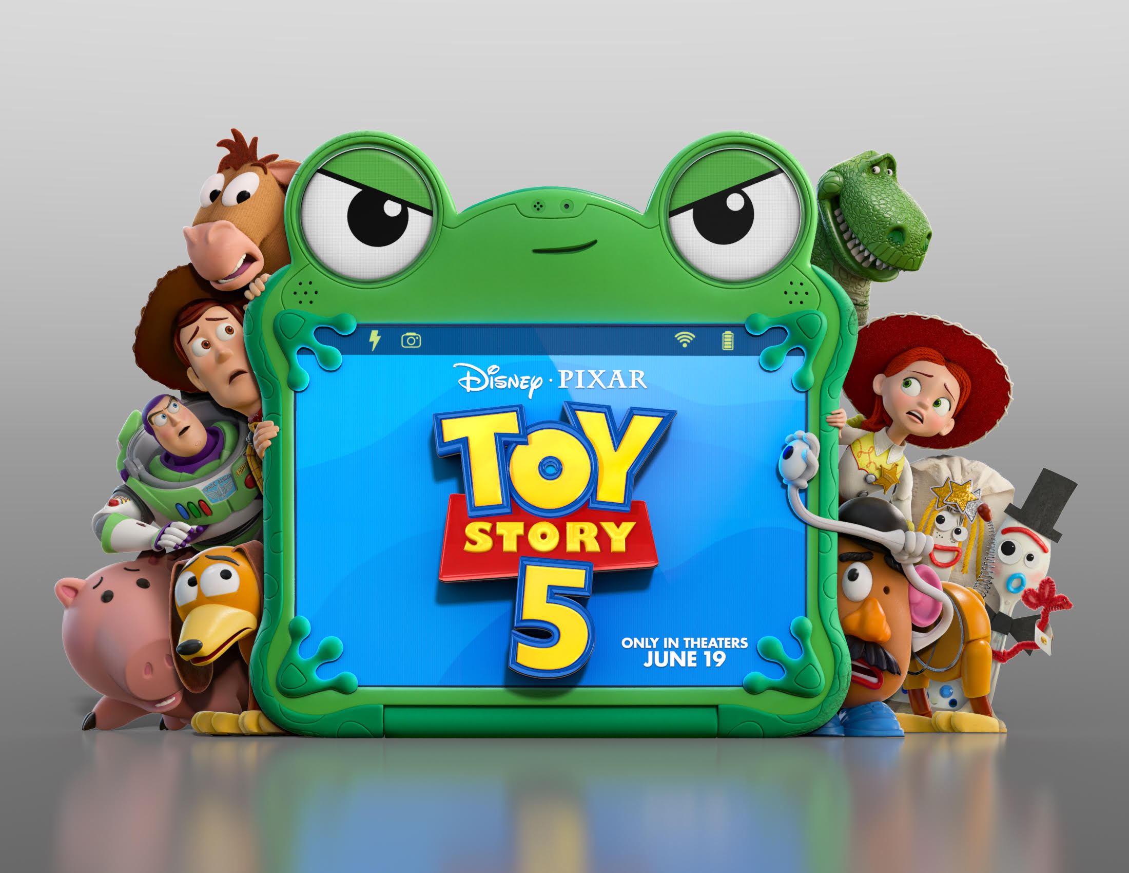 玩具总动员5曝光立体展板！格蕾塔·李配音的新玩具——高科技青蛙造型的智能平板Li