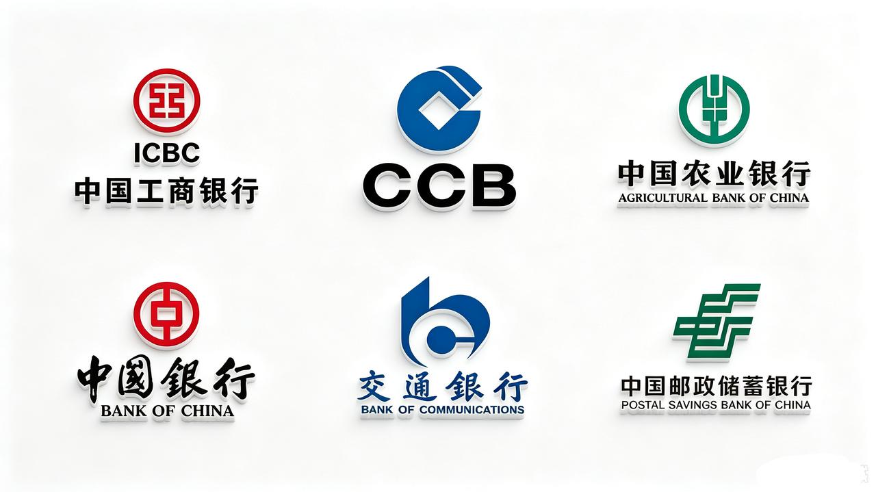 我们常说的六大国有银行分别是：

中国工商银行、中国建设银行、中国农业银行、中国