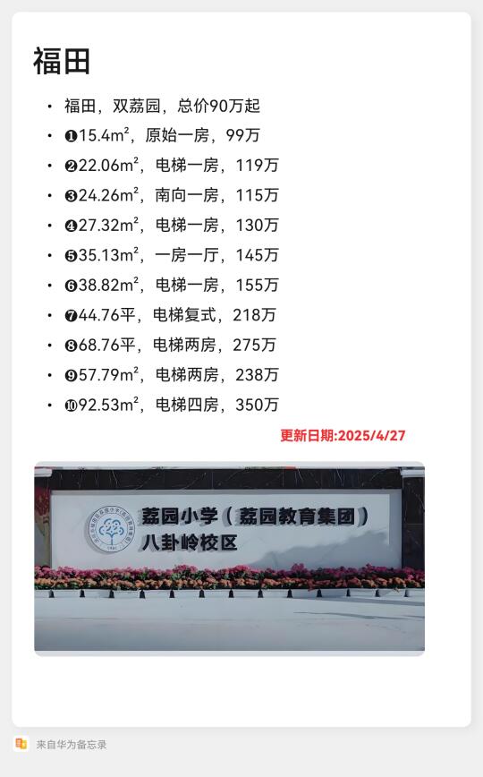 福田，园岭地铁口，总价100万起，荔园书包