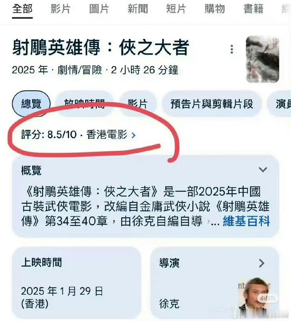 香港地区《射雕》评分 