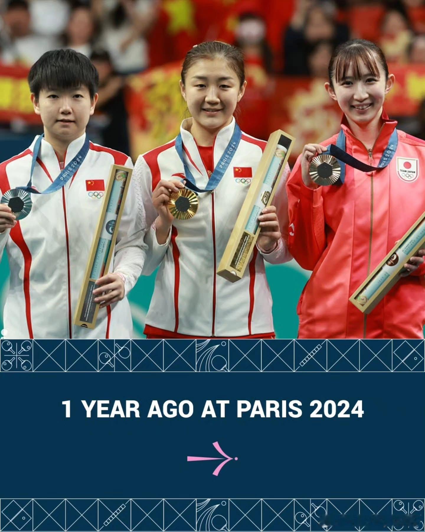 ITTF：👑 一年前在巴黎奥运会...陈梦成为有史以来第三位连续赢得奥运会单打